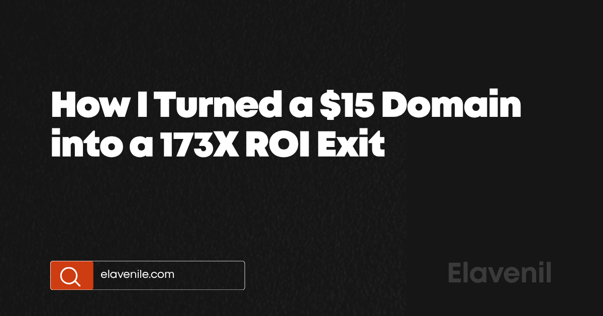 How I Turned a $15 Domain into a 173X ROI Exit